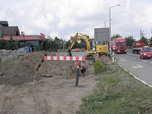 Budowa ronda w Brodnicy trwa