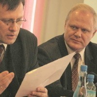 Prezes SSSE Grzegorz Mackiewicz i prezydent Jerzy Brzeziński