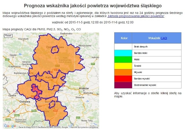 Alarm smogowy w woj. śląskim Prognoza na 6 listopada