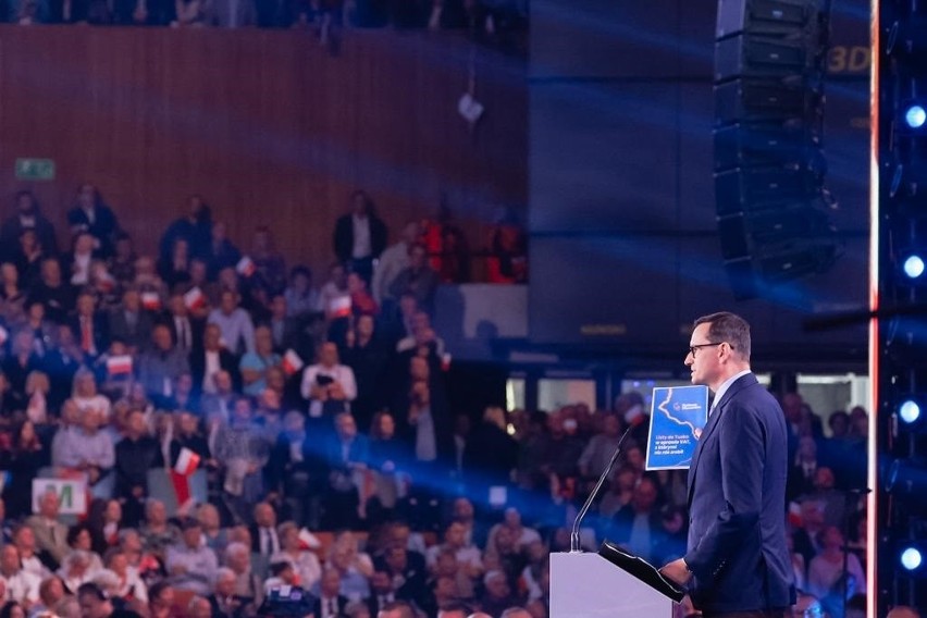 Konwencja PiS w Katowicach. Premier Mateusz Morawiecki: Przed Polską jest fundamentalny wybór, czy będzie krajem suwerennym