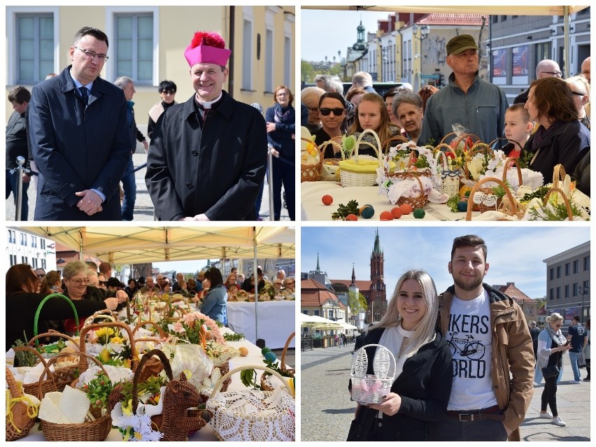 Święcenie pokarmów na Rynku Kościuszki. Abp Tadeusz Wojda poświęcił koszyczki wielkanocne białostoczan (zdjęcia)