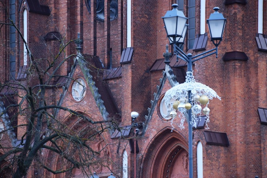 Choinki i świąteczne dekoracje w centrum miasta