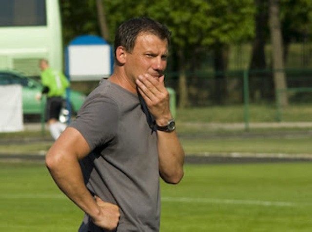 Na zdjęciu były już trener Pogoni Mogilno Arkadiusz Glaza.