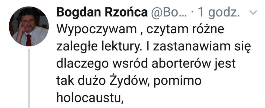 Tweet posła Rzońcy.