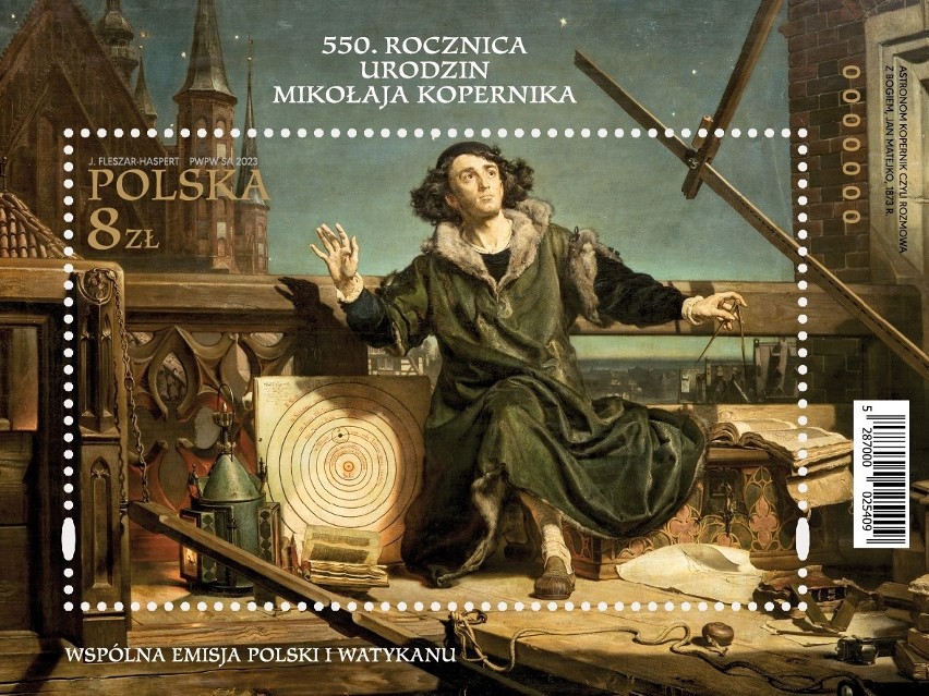 550. rocznica urodzin Mikołaja Kopernika. Zaprezentowano wyjątkowy znaczek