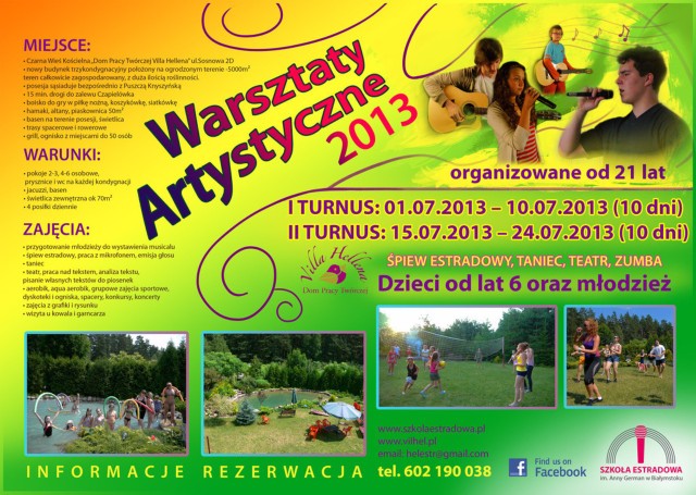 Plakat promujący warsztaty