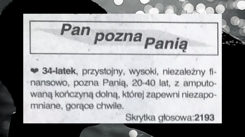 W czasach gdy nie było Tindera, a internet był rarytasem, ci...