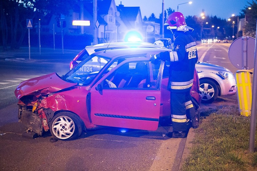 Wypadek na skrzyżowaniu ul. Szczecińskiej z Kossaka