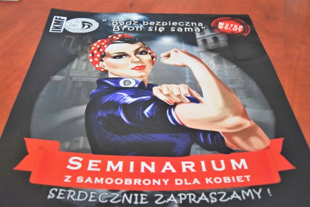 Plakat promujący seminarium dla pa z zakresu samoobrony