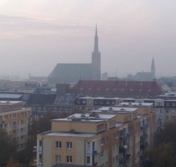 Mroźny ranek w Szczecinie.