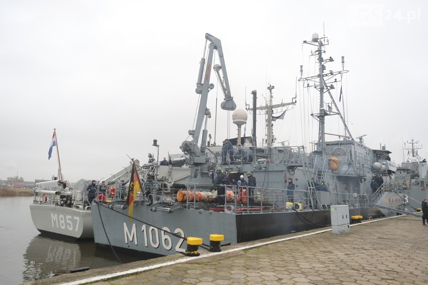 Cztery okręty wojskowe zacumowały w Szczecinie. W weekend będzie można je zwiedzać [ZDJĘCIA]