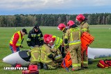 Wypadek szybowca szkoleniowego na terenie Aeroklubu w Zielonej Górze. Ćwiczenia służb ratunkowych 