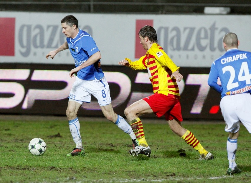 Lewandowski w marcu 2010. Lech wygrał wtedy 1:0 z...
