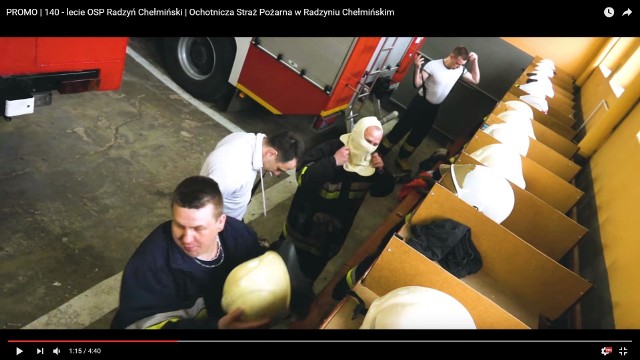 Kadr z filmu nakręconego z okazji 140-lecia OSP w Radzyniu Chełmińskim