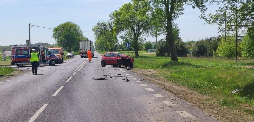 Łaś. Wypadek na drodze krajowej nr 61. 19.05.2022