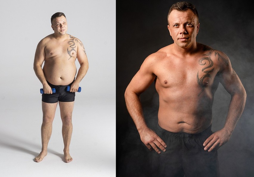 Grzegorz ma 35 lat, ważył 124,5 kilograma przy 182...