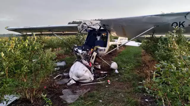 Samolot spadł na prywatne pole w Brzeskiej Woli w gminie Białobrzegi