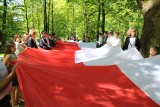 Ze 100-metrową flagą maszerowali w patriotycznym pochodzie ulicami Krzeszowic. Świętowali Dzień Flagi i uchwalenie Konstytucji 3 Maja