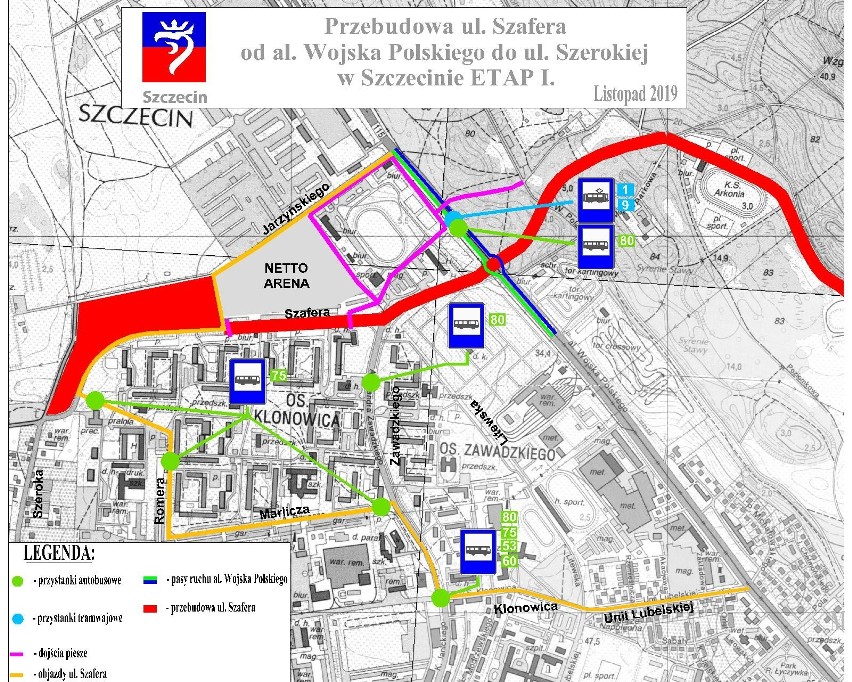 Rusza przebudowa ulicy Szafera w Szczecinie. Szczegóły dotyczące zmian w organizacji ruchu i komunikacji miejskiej