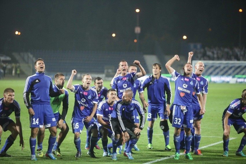 Ruch Chorzów - Legia Warszawa 2:1. Tak cieszą się Niebiescy