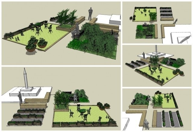 Projekt ogrodu jaki stanie przy Pręgierzu w ramach Jarmarku...