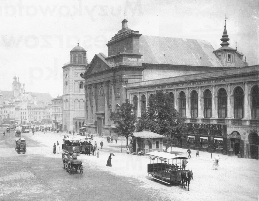 Widok Krakowskiego Przedmieścia z kościołem św. Anny w...