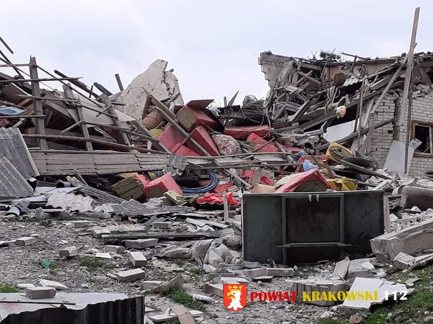 W Sułoszowej zawalił się dom po wybuchu gazu. Starsza kobieta znalazła się pod gruzami