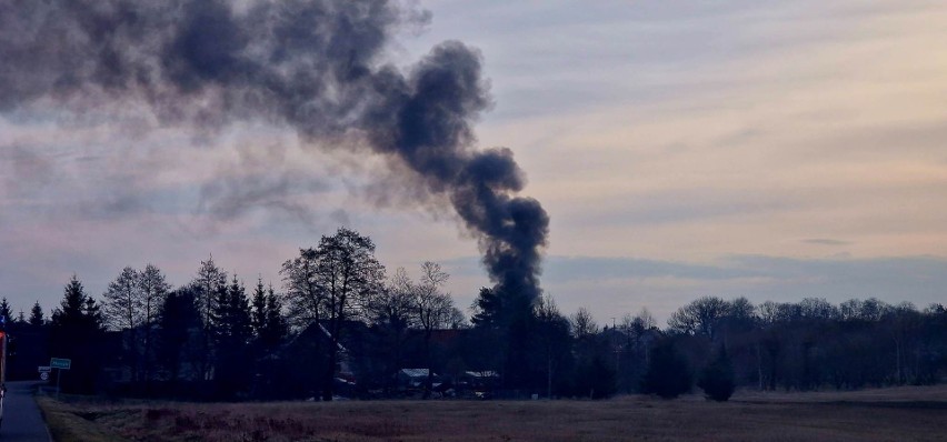 Pożar budynku gospodarczego w gminie Świeszyno