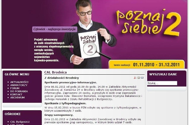 Aktualne informacje o działaniu biura znajdziecie w internecie na www.poznajsiebie.org.p
