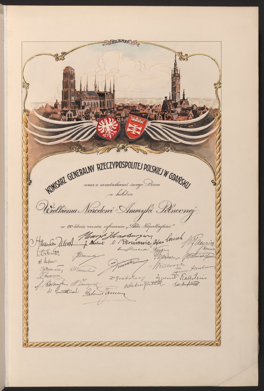 Karta z podpisem Komisarza Generalnego Polski w Gdańsku