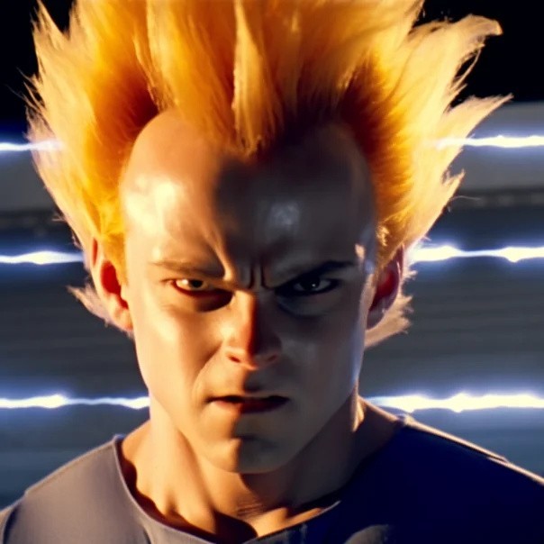 Vegeta z Dragon Ball na pierwszym poziomie transformacji.