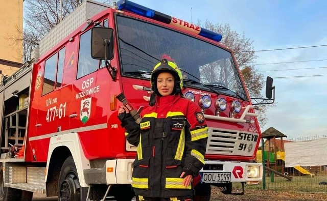 Strażacy - uczniowie ZSZ w Oleśnie. Weronika Wiśniewska (OSP Kozłowice)