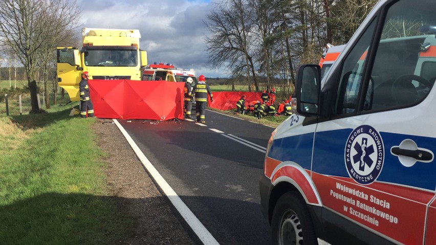 W czołowym zderzeniu samochodu z tirem koło Śmiadowa (gmina...