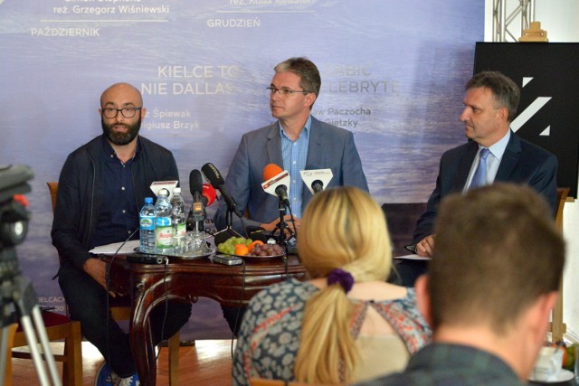 Na konferencji. Od lewej:  dyrektor Michał Kotański, marszałek województwa Adam Jarubas i dyrektor Jacek Kowalczyk.