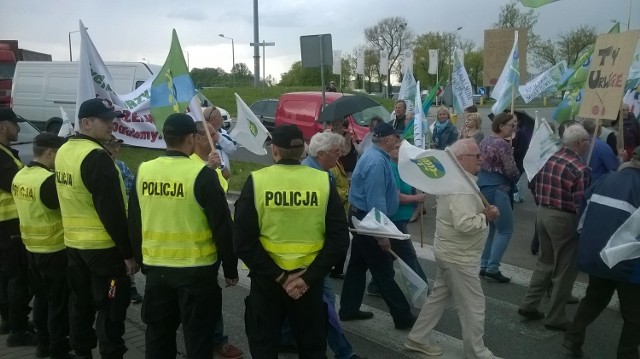 Blokada obwodnicy Opola.