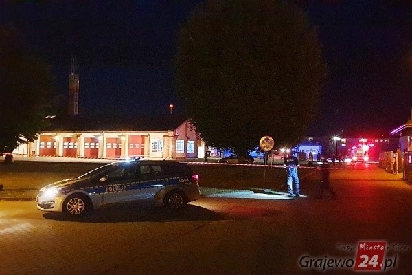 Alarm bombowy przed siedzibą straży pożarnej i policji w Grajewie. Mężczyzna uciekał kradzionym samochodem [3 wrzesień 2019]