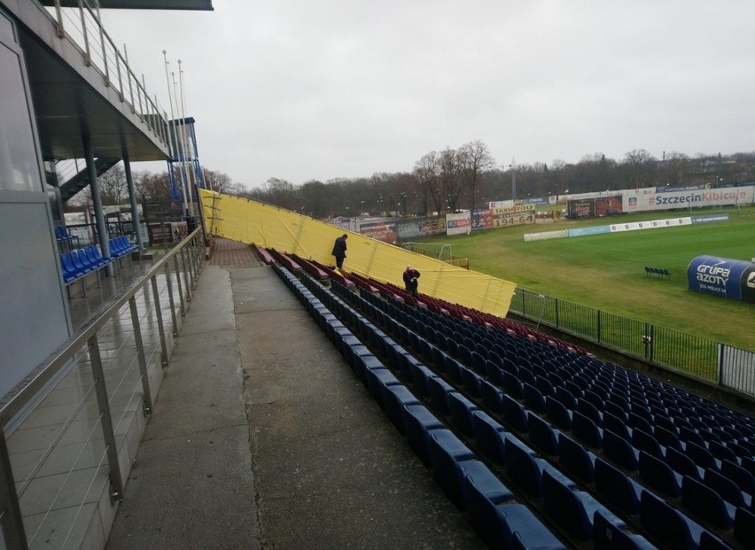 Stadion Pogoni szykowany na mecz z Zagłębiem Sosnowiec.