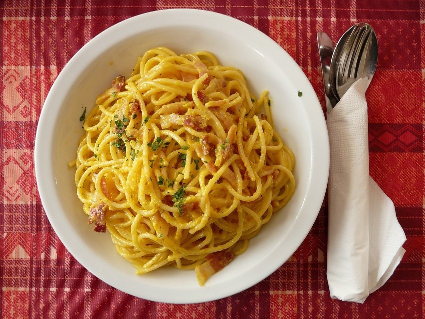 Spaghetti carbonara.