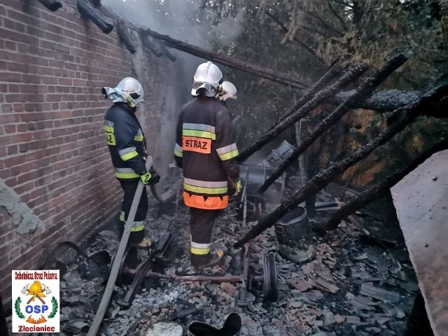Pożar w budynku gospodarczym w miejscowości Nowe Laski koło Złocieńca