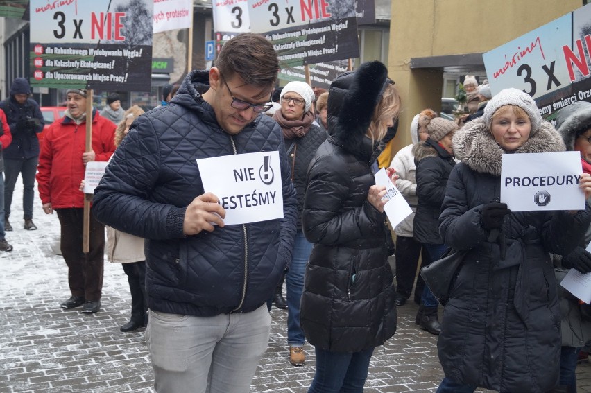 Protest przeciwników budowy kopalni w Orzeszu