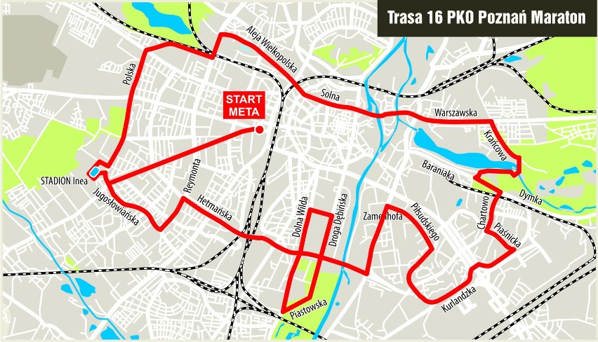 Trasa 16 PKO Poznań Maraton
