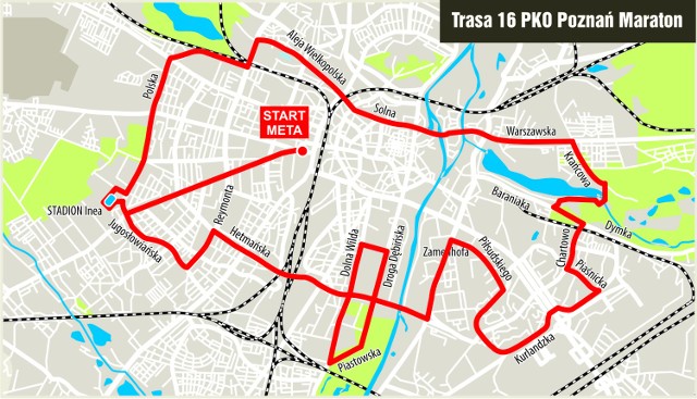 Trasa 16 PKO Poznań Maraton