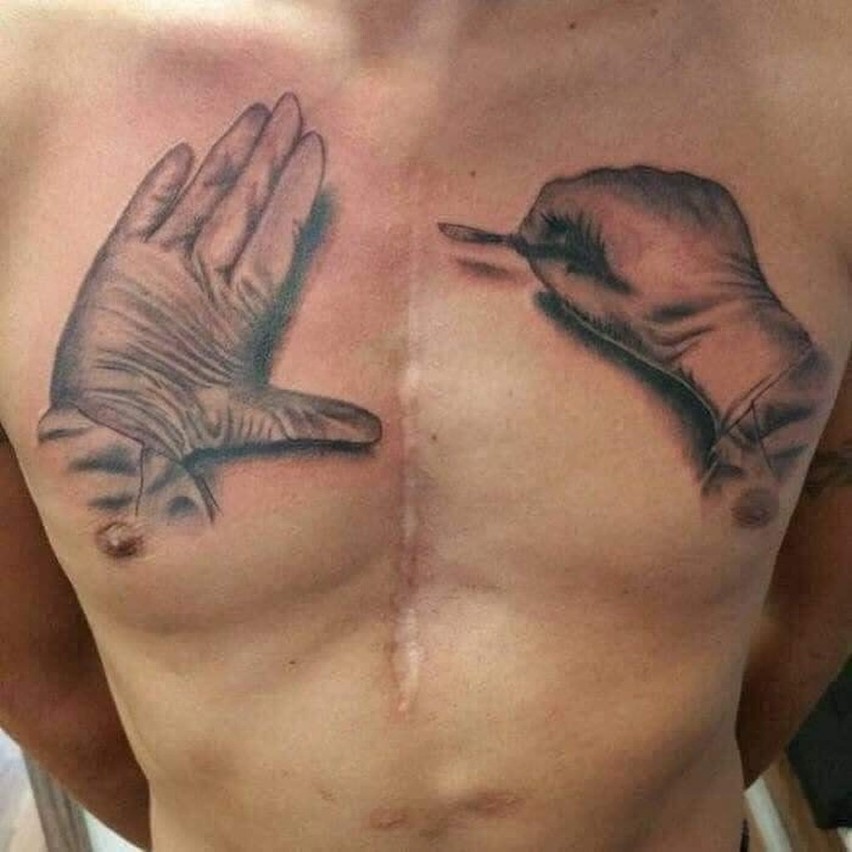 Kreatywne tatuaże na bliznach