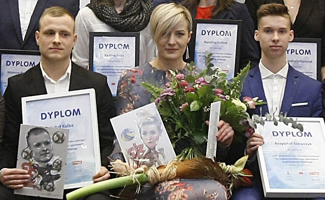 Nasi laureaci: Izabela Kowalińska, bramkarz ŁKS Michał Kołba i karateka Krzysztof Szewczyk