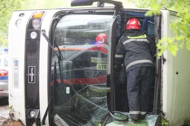 Wypadek autobusu w miejscowości Sowlany