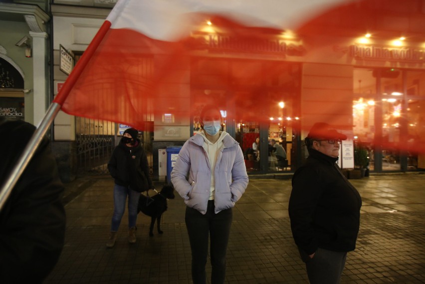 1 grudnia na ulicy Mariackiej w Katowicach odbył się protest...