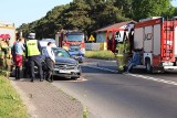 Wypadek na DK 12 w Sulejowie. Jedna osoba przewieziona do szpitala