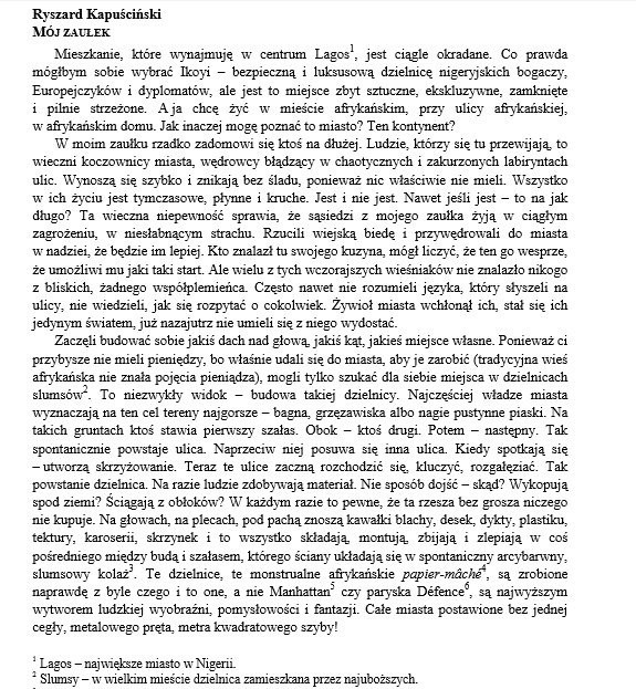 Egzamin gimnazjalny 2014 język polski: Rozprawka o ciekawości, Krasicki i Kapuściński (ARKUSZE CKE)
