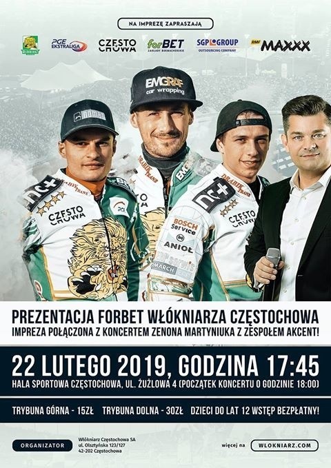 Prezentacja forBET Włókniarza Częstochowa już w najbliższy piątek, 22 lutego, w Hali Sportowej Częstochowa ZDJĘCIA