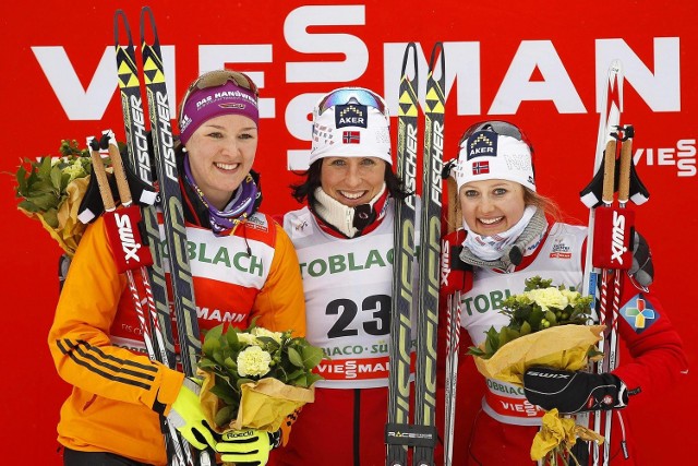 Podium finału sprintu w Dobiacco